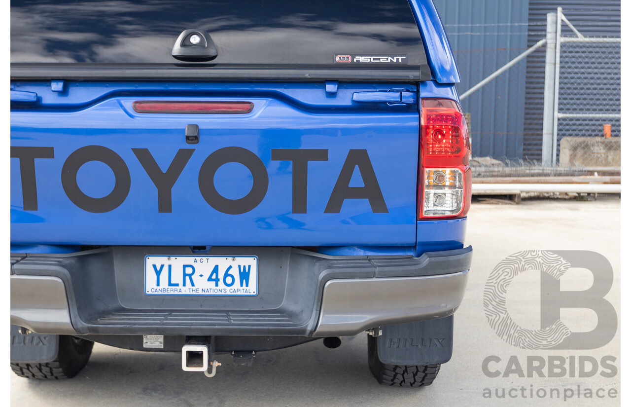 7/2015 Toyota Hilux Workmate (4x4) GUN125R Dual Cab Utility Nebula Blue Turbo Diesel 2.4L