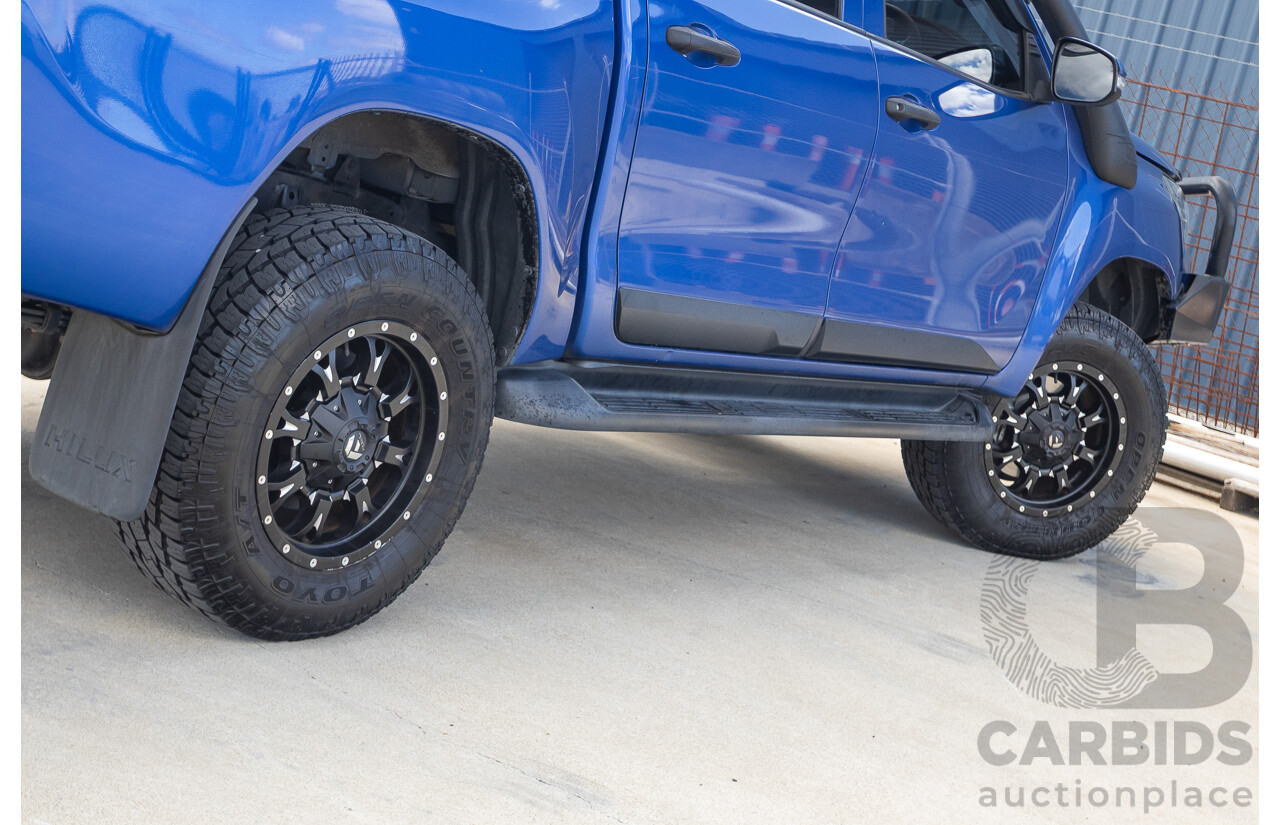 7/2015 Toyota Hilux Workmate (4x4) GUN125R Dual Cab Utility Nebula Blue Turbo Diesel 2.4L