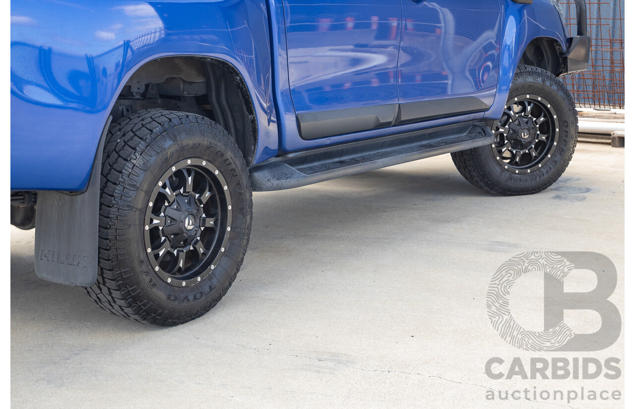 7/2015 Toyota Hilux Workmate (4x4) GUN125R Dual Cab Utility Nebula Blue Turbo Diesel 2.4L