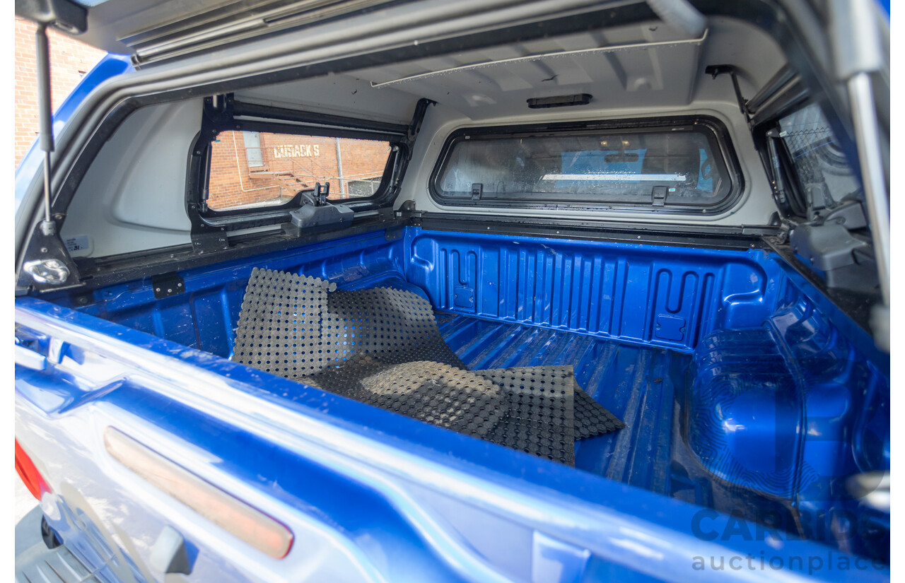 7/2015 Toyota Hilux Workmate (4x4) GUN125R Dual Cab Utility Nebula Blue Turbo Diesel 2.4L