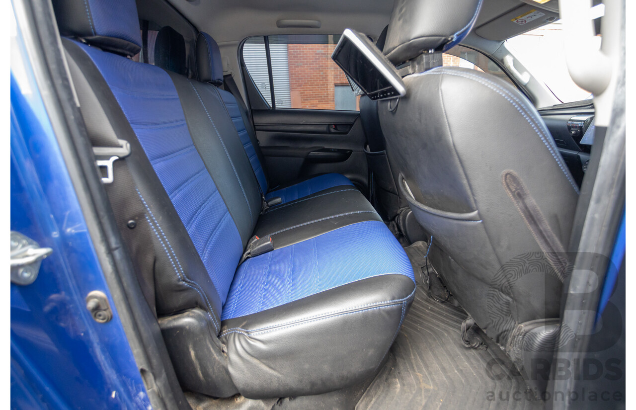 7/2015 Toyota Hilux Workmate (4x4) GUN125R Dual Cab Utility Nebula Blue Turbo Diesel 2.4L