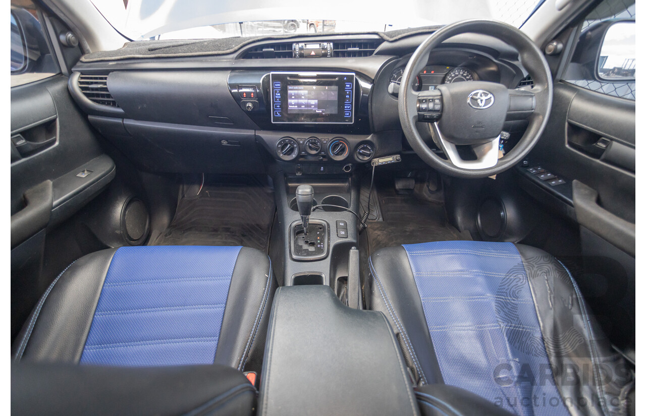 7/2015 Toyota Hilux Workmate (4x4) GUN125R Dual Cab Utility Nebula Blue Turbo Diesel 2.4L