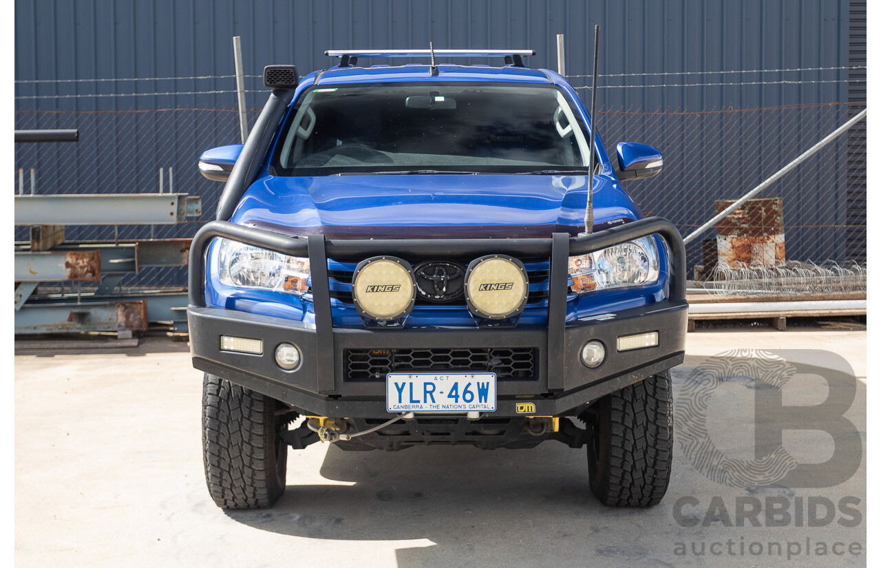 7/2015 Toyota Hilux Workmate (4x4) GUN125R Dual Cab Utility Nebula Blue Turbo Diesel 2.4L