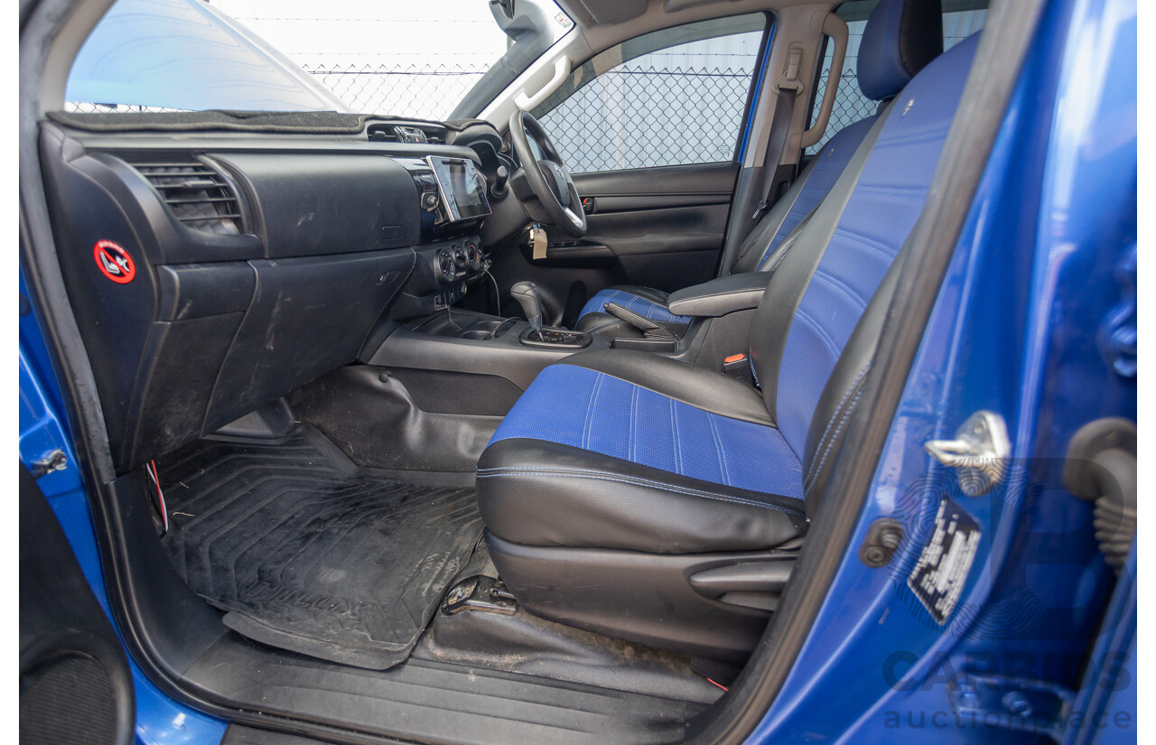 7/2015 Toyota Hilux Workmate (4x4) GUN125R Dual Cab Utility Nebula Blue Turbo Diesel 2.4L