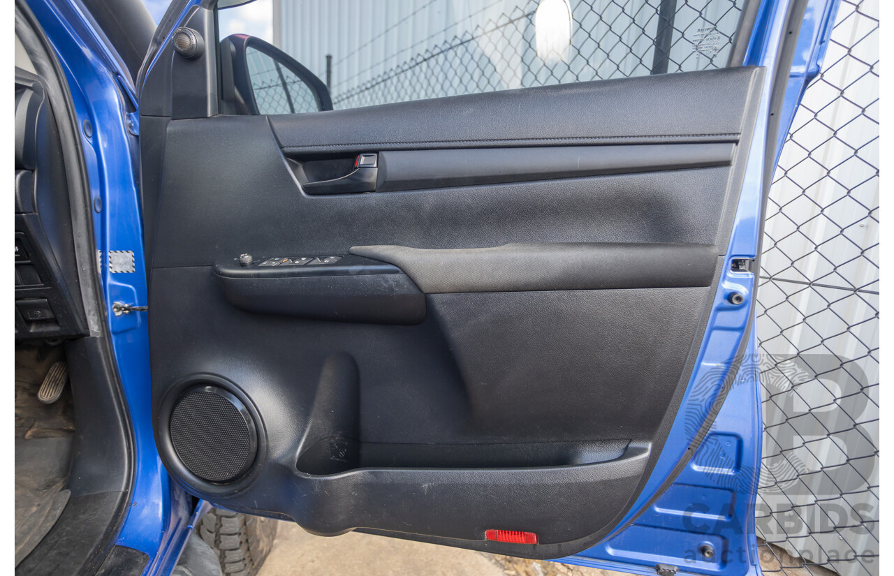 7/2015 Toyota Hilux Workmate (4x4) GUN125R Dual Cab Utility Nebula Blue Turbo Diesel 2.4L