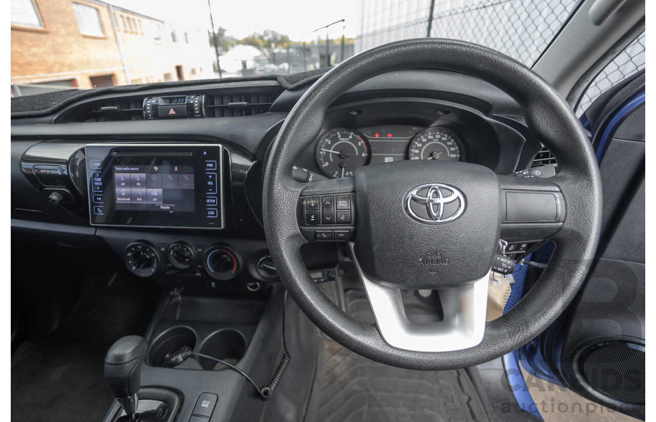 7/2015 Toyota Hilux Workmate (4x4) GUN125R Dual Cab Utility Nebula Blue Turbo Diesel 2.4L