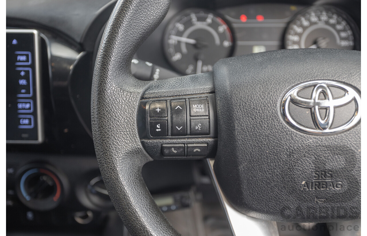 7/2015 Toyota Hilux Workmate (4x4) GUN125R Dual Cab Utility Nebula Blue Turbo Diesel 2.4L