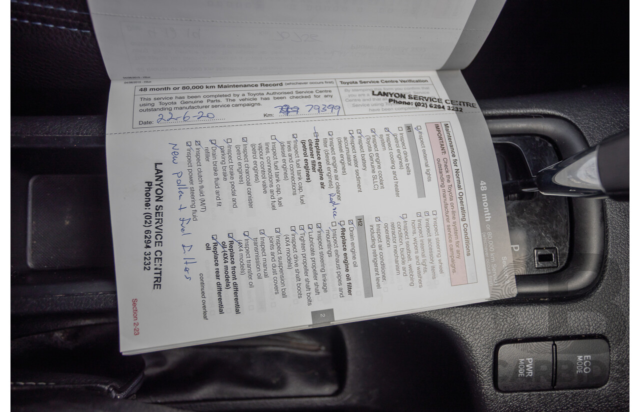 7/2015 Toyota Hilux Workmate (4x4) GUN125R Dual Cab Utility Nebula Blue Turbo Diesel 2.4L