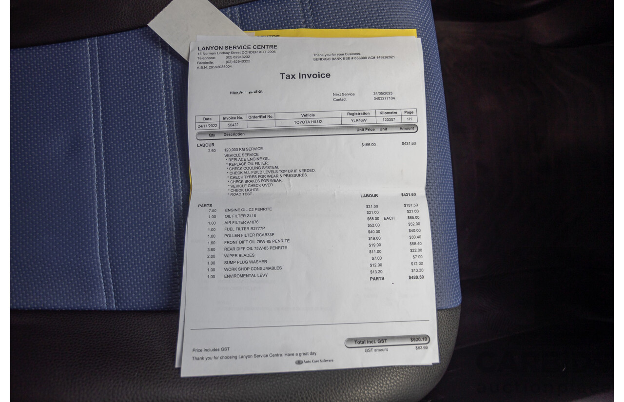 7/2015 Toyota Hilux Workmate (4x4) GUN125R Dual Cab Utility Nebula Blue Turbo Diesel 2.4L