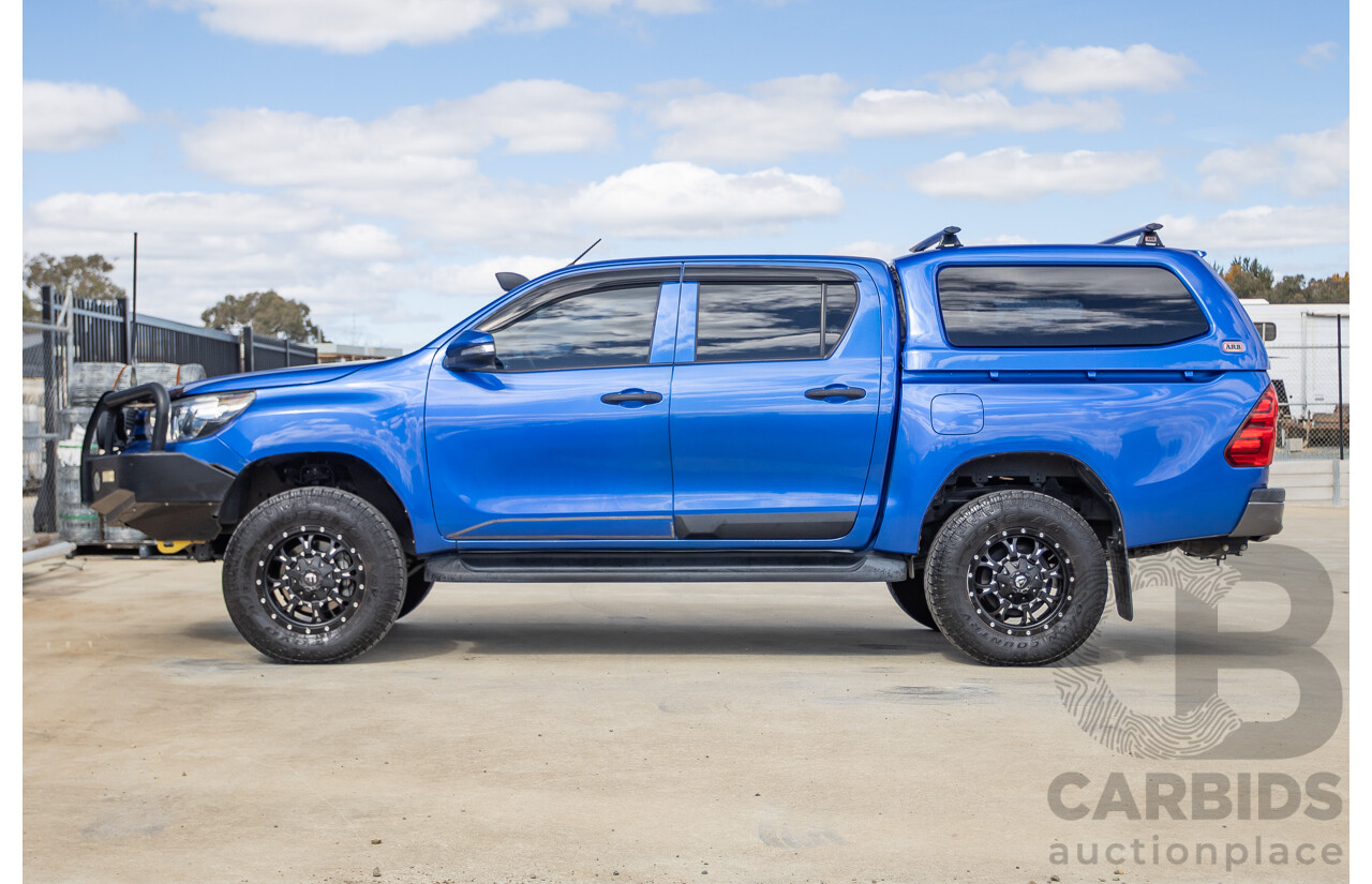 7/2015 Toyota Hilux Workmate (4x4) GUN125R Dual Cab Utility Nebula Blue Turbo Diesel 2.4L