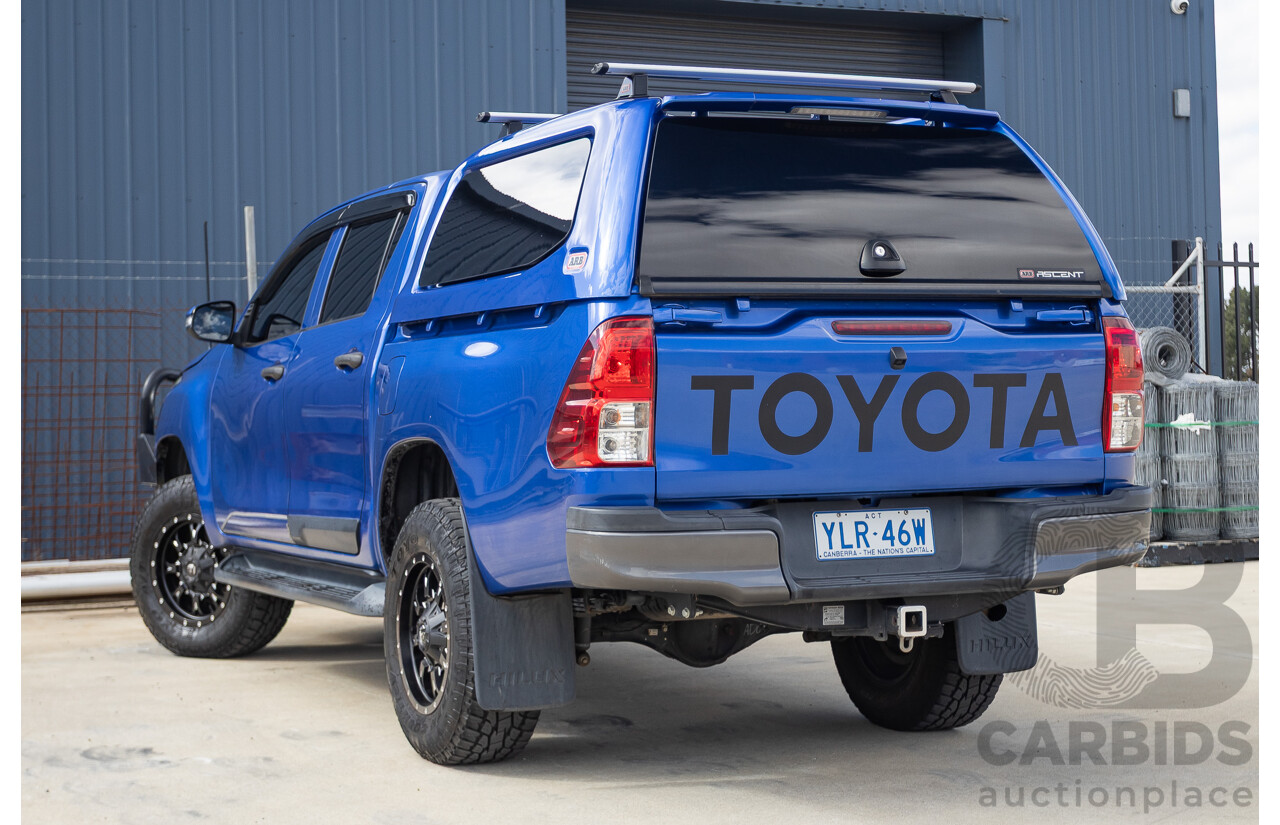 7/2015 Toyota Hilux Workmate (4x4) GUN125R Dual Cab Utility Nebula Blue Turbo Diesel 2.4L
