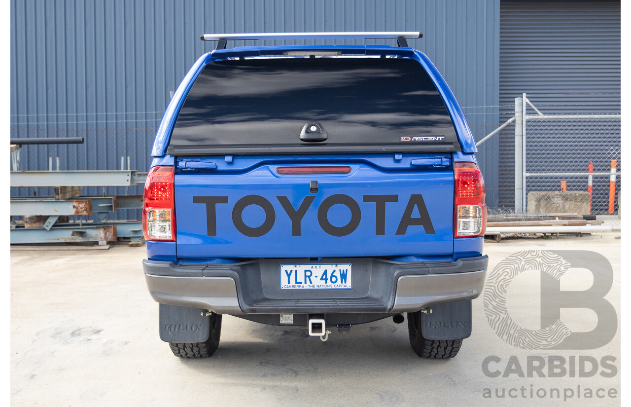 7/2015 Toyota Hilux Workmate (4x4) GUN125R Dual Cab Utility Nebula Blue Turbo Diesel 2.4L
