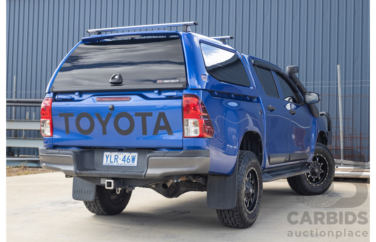7/2015 Toyota Hilux Workmate (4x4) GUN125R Dual Cab Utility Nebula Blue Turbo Diesel 2.4L