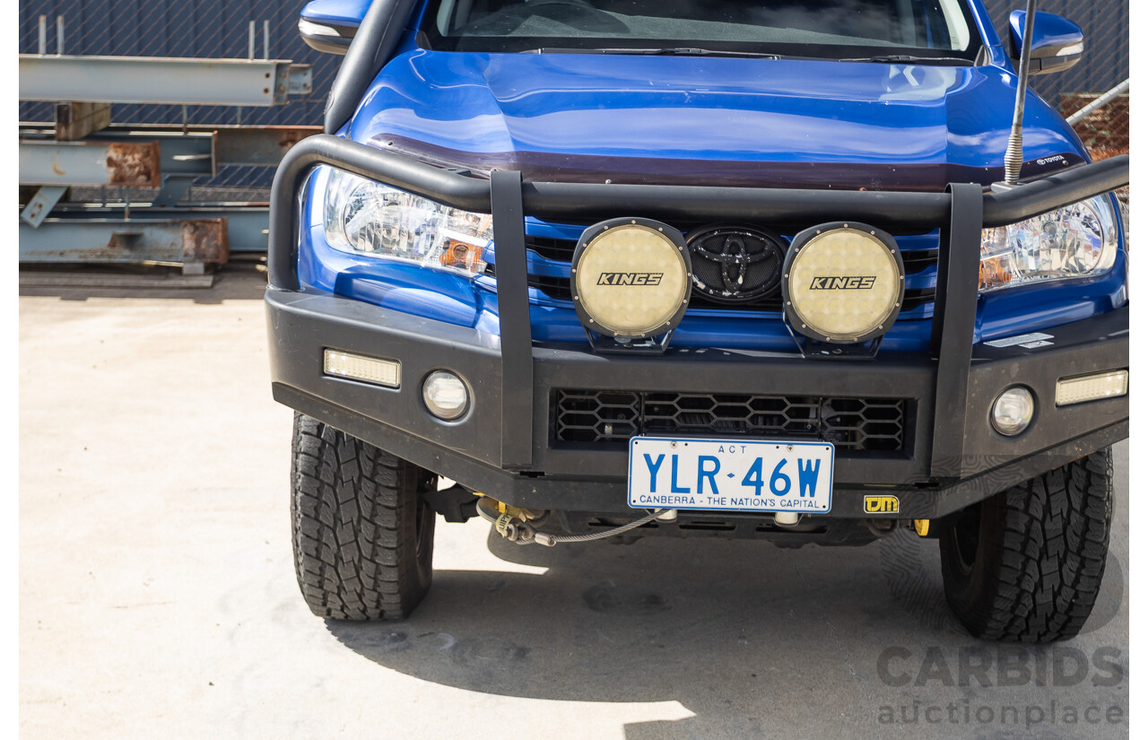 7/2015 Toyota Hilux Workmate (4x4) GUN125R Dual Cab Utility Nebula Blue Turbo Diesel 2.4L