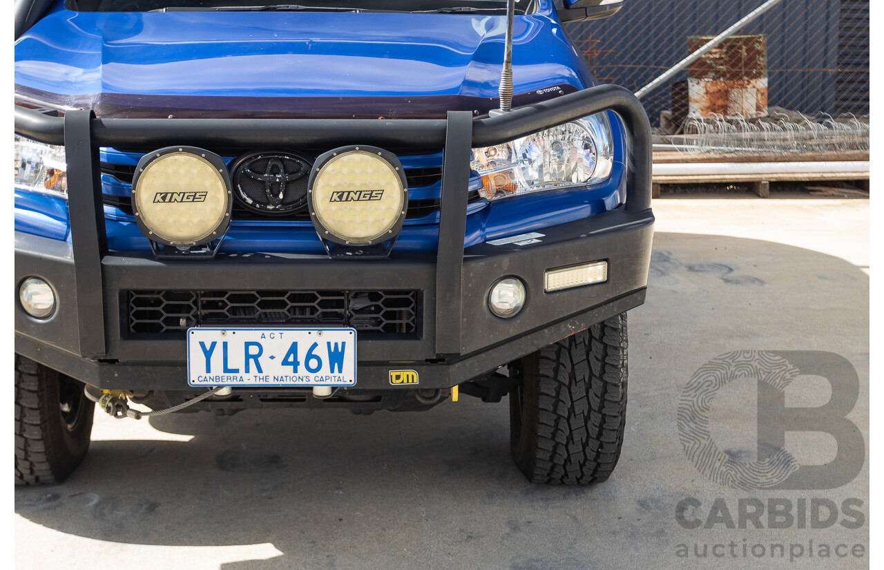 7/2015 Toyota Hilux Workmate (4x4) GUN125R Dual Cab Utility Nebula Blue Turbo Diesel 2.4L