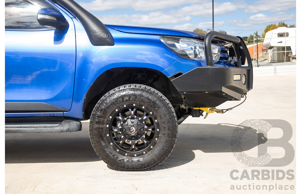 7/2015 Toyota Hilux Workmate (4x4) GUN125R Dual Cab Utility Nebula Blue Turbo Diesel 2.4L