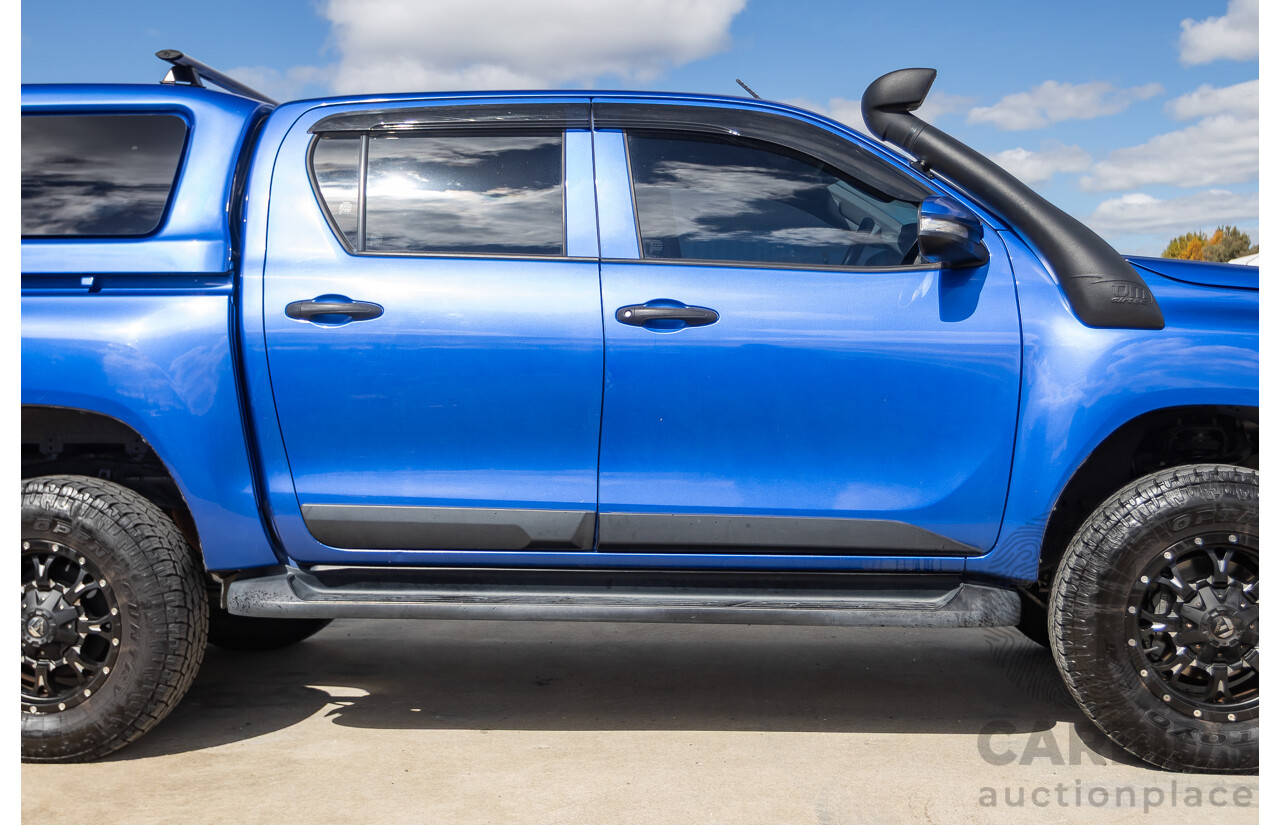 7/2015 Toyota Hilux Workmate (4x4) GUN125R Dual Cab Utility Nebula Blue Turbo Diesel 2.4L