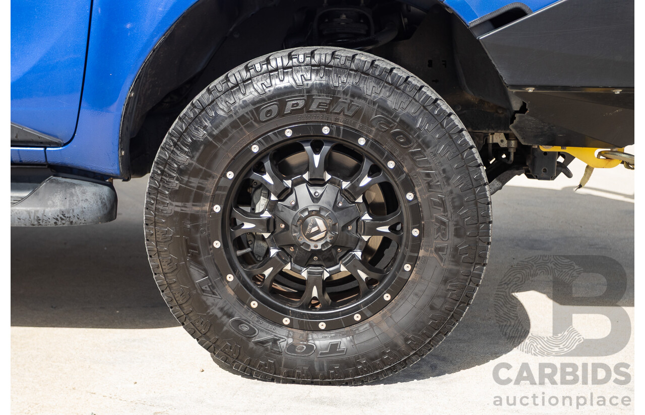 7/2015 Toyota Hilux Workmate (4x4) GUN125R Dual Cab Utility Nebula Blue Turbo Diesel 2.4L