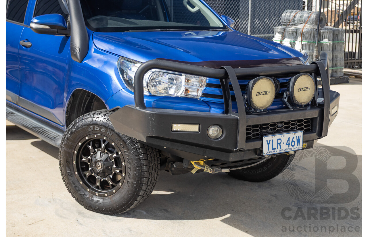 7/2015 Toyota Hilux Workmate (4x4) GUN125R Dual Cab Utility Nebula Blue Turbo Diesel 2.4L