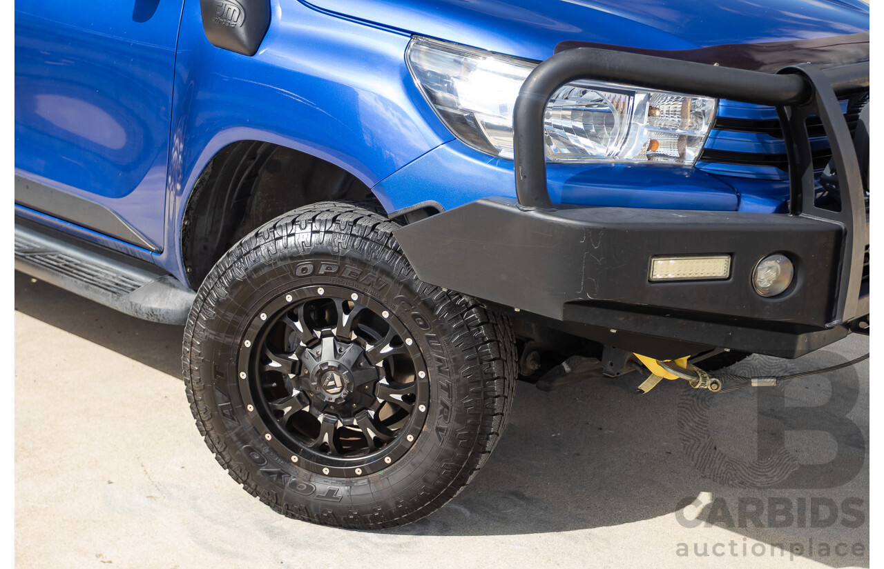 7/2015 Toyota Hilux Workmate (4x4) GUN125R Dual Cab Utility Nebula Blue Turbo Diesel 2.4L