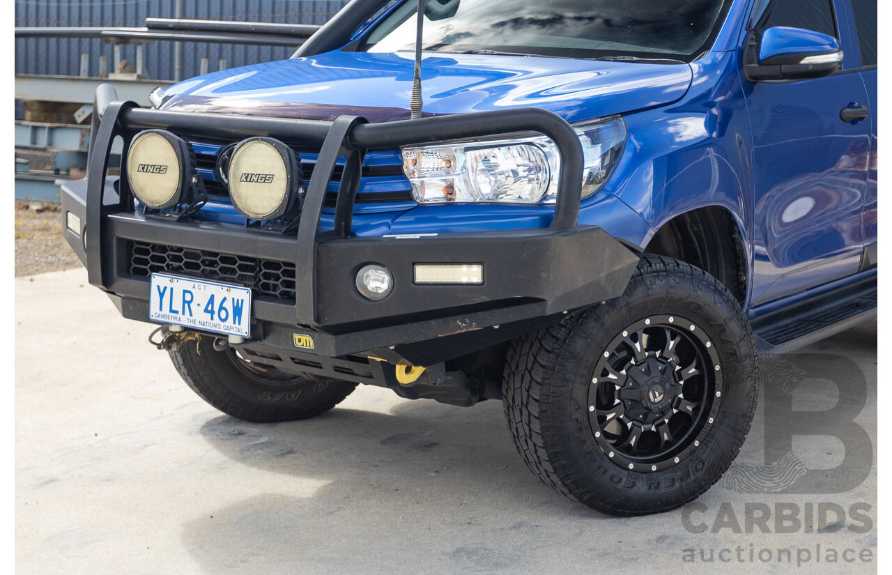 7/2015 Toyota Hilux Workmate (4x4) GUN125R Dual Cab Utility Nebula Blue Turbo Diesel 2.4L