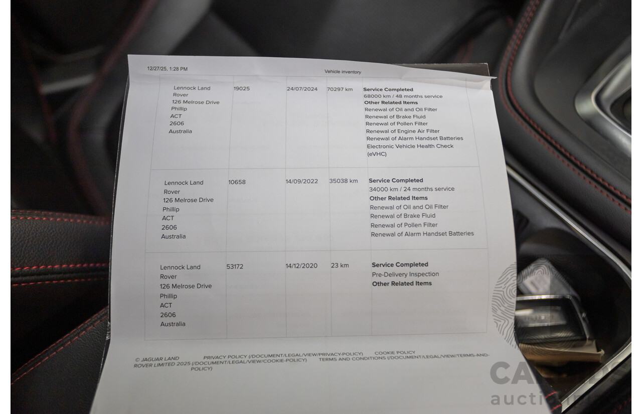 12/2020 Jaguar E-Pace P250 Chequered Flag (AWD) X540 MY20 4D Wagon Nak Yulong White Metallic Turbo 2.0L