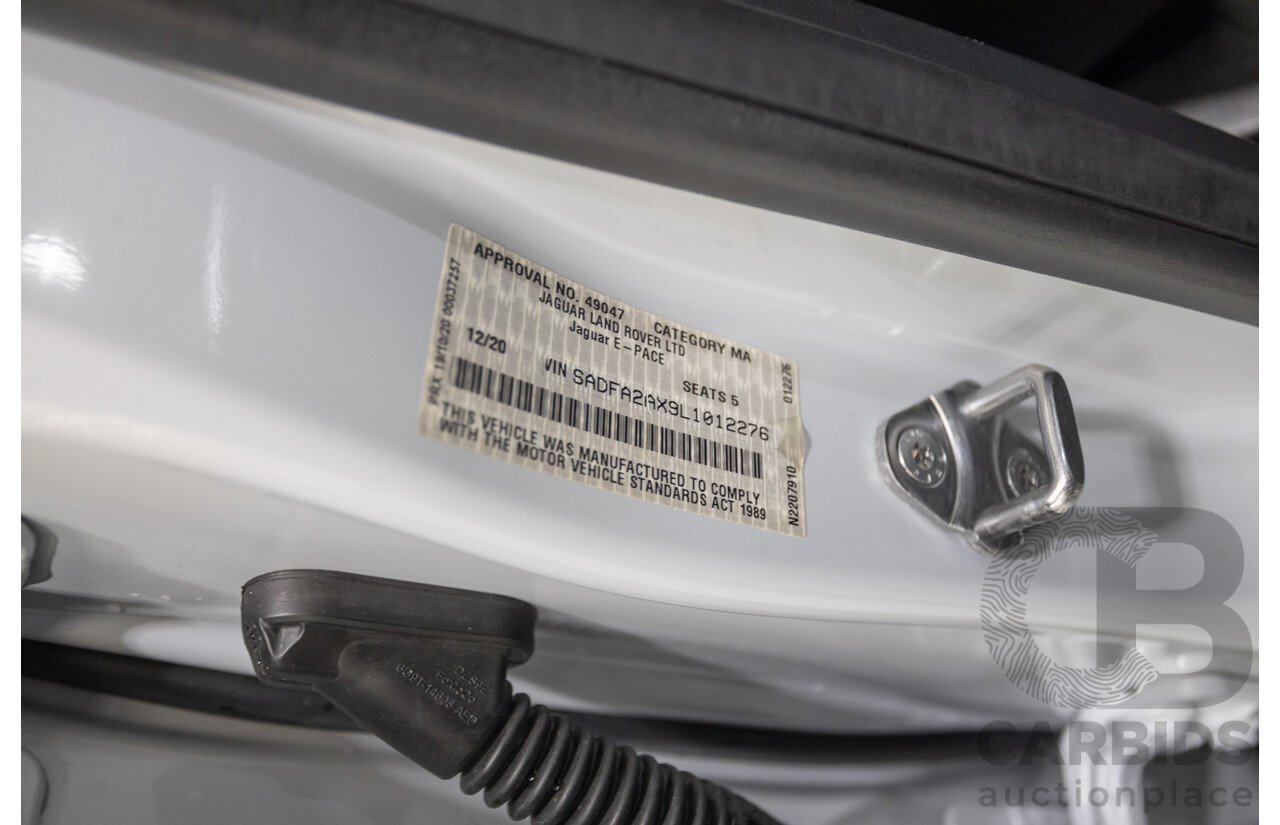 12/2020 Jaguar E-Pace P250 Chequered Flag (AWD) X540 MY20 4D Wagon Nak Yulong White Metallic Turbo 2.0L
