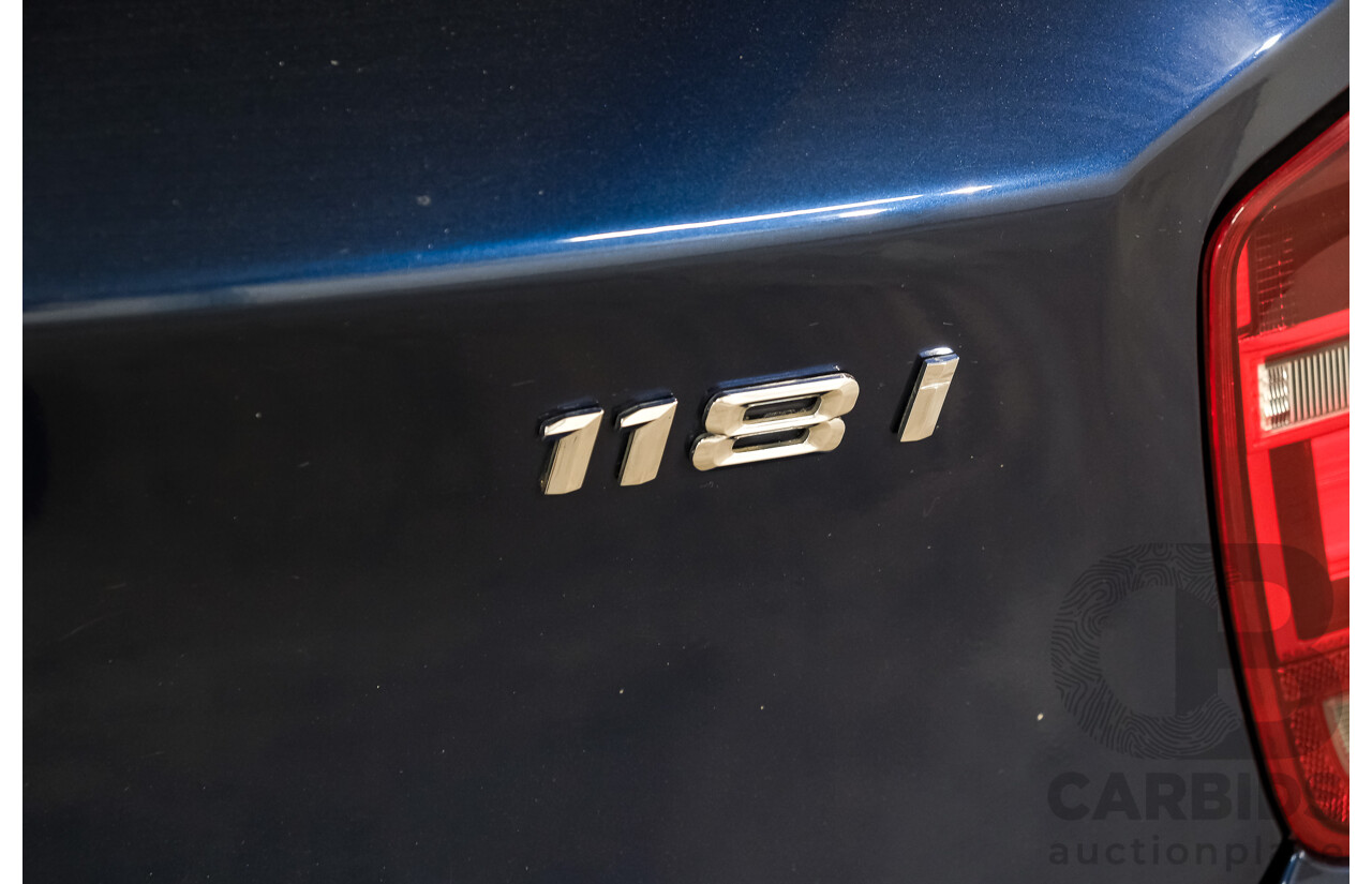 10/2012 BMW 118i F20 5d Hatchback Tiefsee Blue Metallic Turbo 1.6L