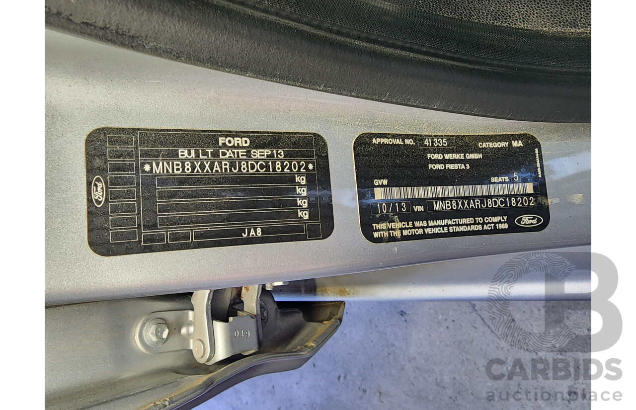 10/2013 Ford Fiesta Ambiente WZ 5d Hatchback silver 1.5L