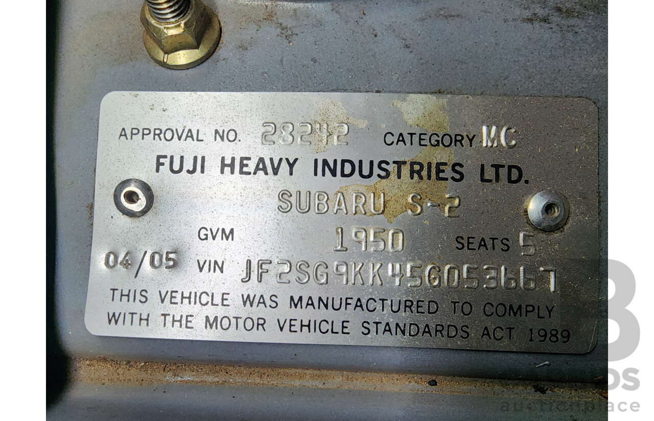 4/2005 Subaru Forester XS MY05 4d Wagon Silver 2.5L