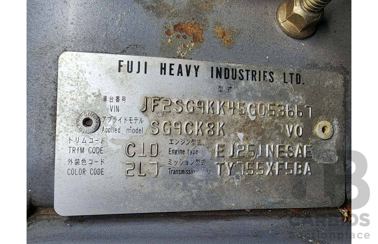 4/2005 Subaru Forester XS MY05 4d Wagon Silver 2.5L