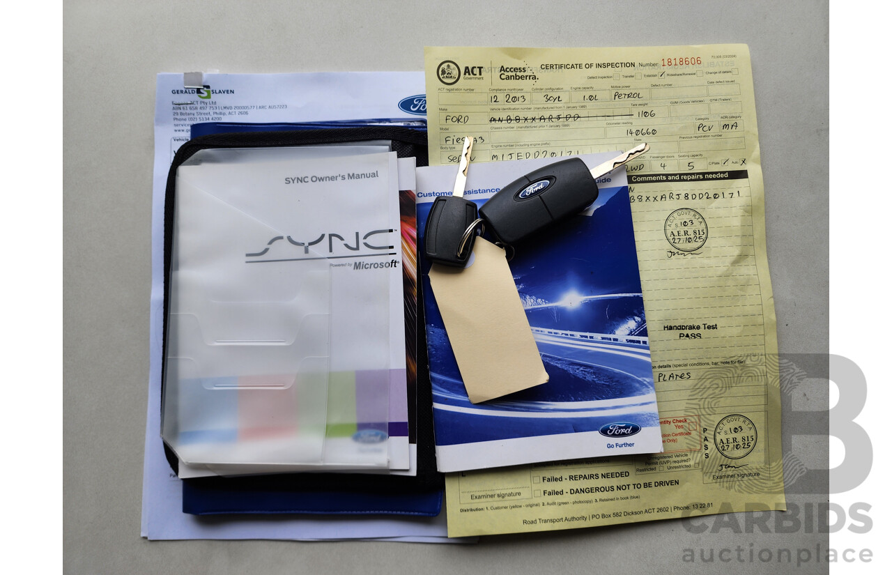 12/2013 Ford Fiesta Sport WZ 5d Hatchback Blue 1.0L