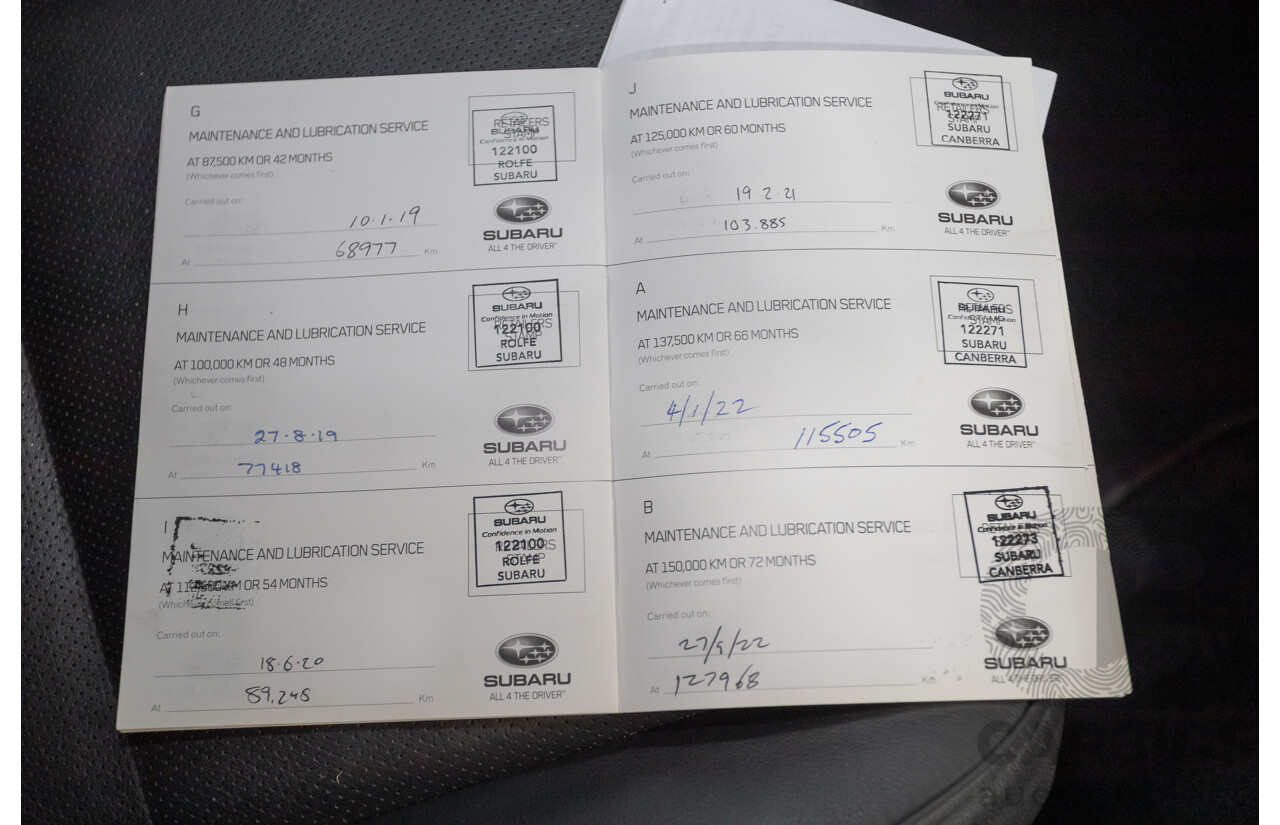 4/2014 Subaru WRX Premium (AWD) MY15 4D Sedan Lapis Blue Turbo 2.0L