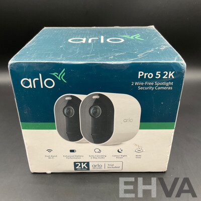 ARLO Pro 5 2K Spotlight Security Camera 2pack - ORP $499