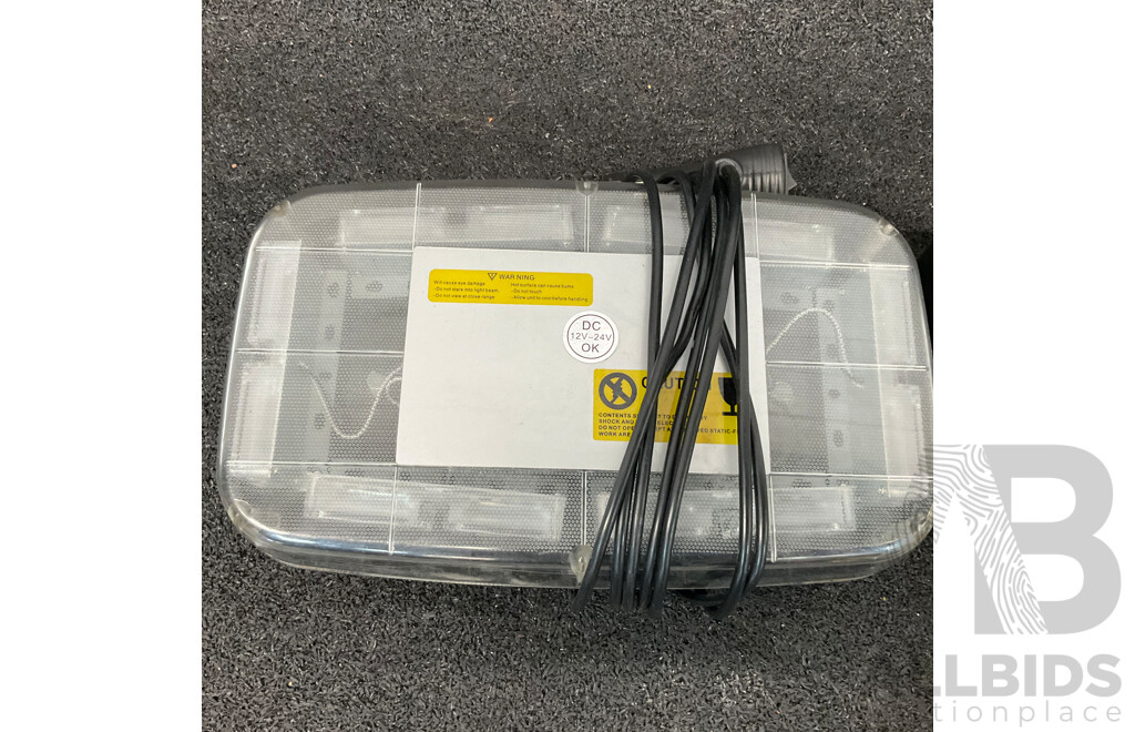 LED Roof Recovery Warning Light,  Full Boar Jump Starter Power Bank and Pair of Vehicle Seat Belt Buckle Stalks  - Lot of 3