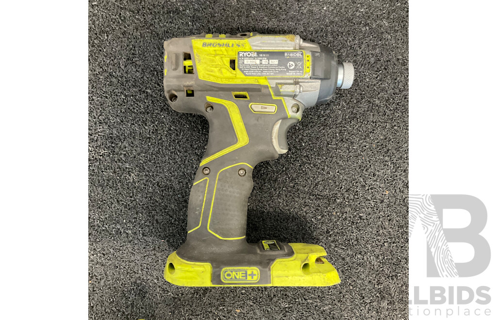 RYOBI 18V Impact Driver (R18IDBL) with 5.0Ah Battery and MILWAUKEE Bit Sets  - Lot of 4