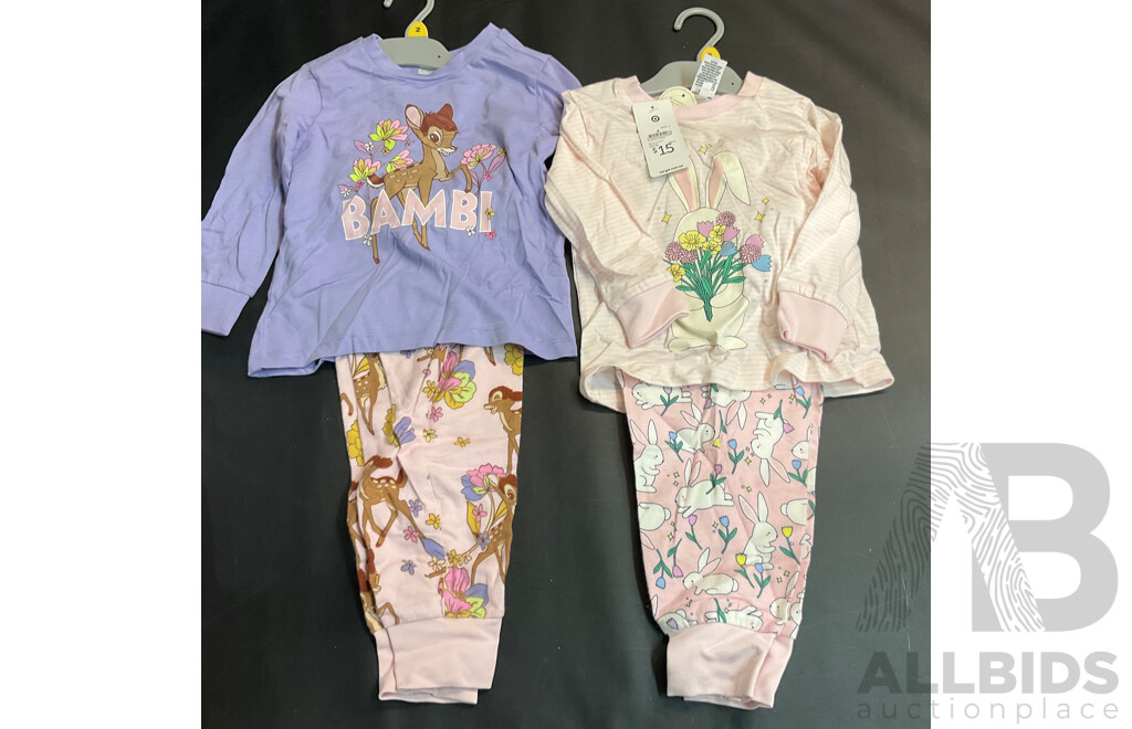Assorted Girls' Size 2 Pajamas & Swimming Suit