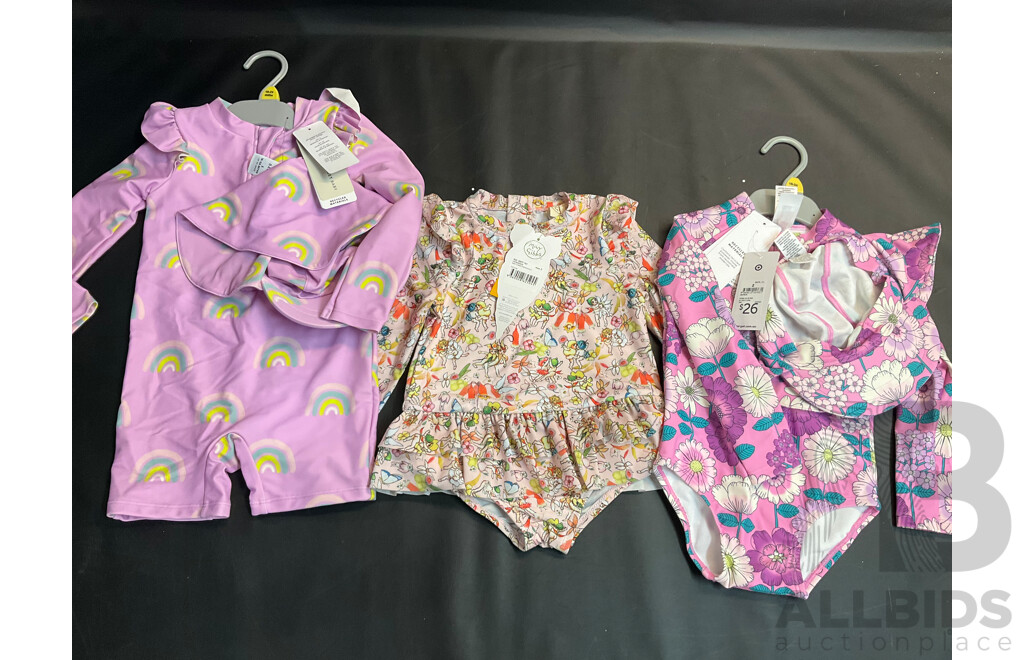 Assorted Girls' Size 2 Pajamas & Swimming Suit