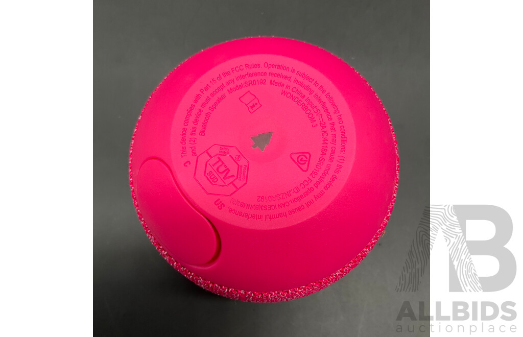 ULTIMATE EARS Wonderboom 3 Portable Bluetooth Speaker (Hyper Pink) - ORP $115