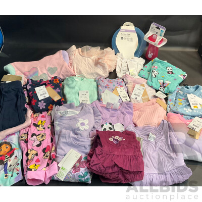 Petite Etoile Size 3 Tutu Dress with Assorted Anko Size 2 Girls Clothes & Suction Plate & Sippy Cup
