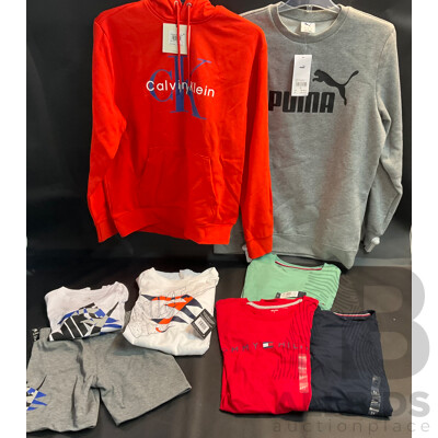 Calvin Klein ,Nike , Tommy Hilfiger, Puma Apparel - Various Sizes