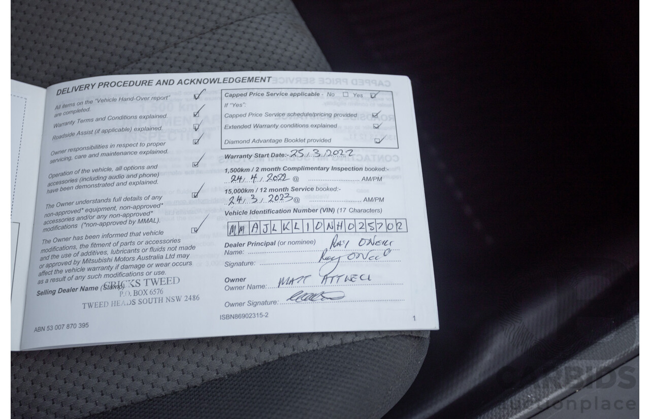 02/2022 Mitsubishi Triton GLX (4x4) MR MY22 Double Cab P/Up Graphite Grey Metallic Turbo Diesel 2.4L