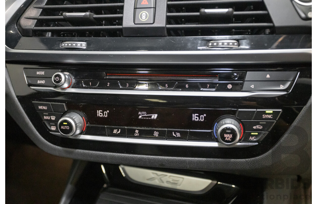 11/2018 BMW X3 xDrive20d M-Sport (4x4) G01 4d Wagon Black Sapphire Metallic Turbo Diesel 2.0L