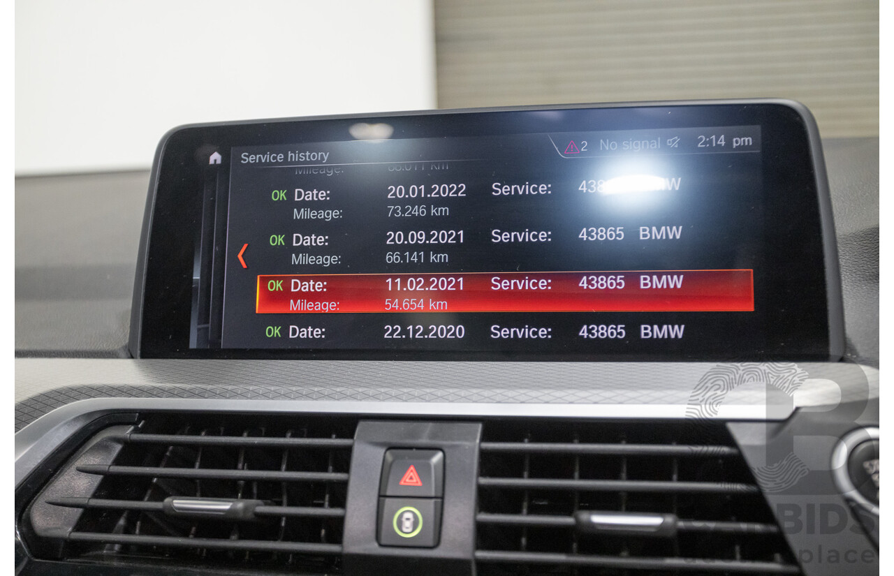 11/2018 BMW X3 xDrive20d M-Sport (4x4) G01 4d Wagon Black Sapphire Metallic Turbo Diesel 2.0L