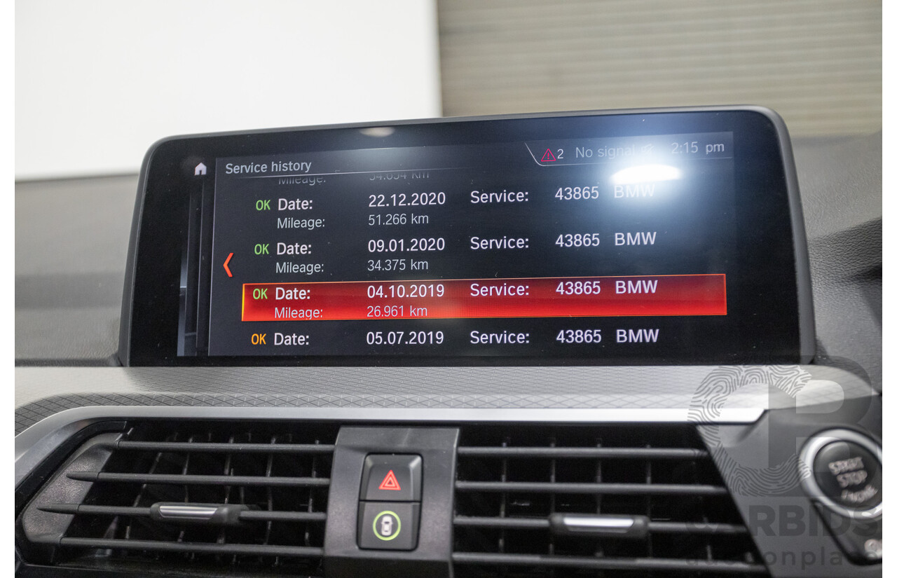 11/2018 BMW X3 xDrive20d M-Sport (4x4) G01 4d Wagon Black Sapphire Metallic Turbo Diesel 2.0L