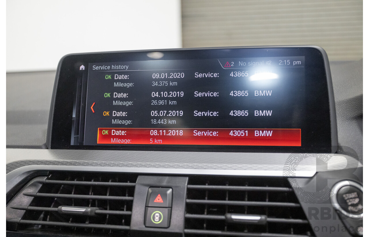 11/2018 BMW X3 xDrive20d M-Sport (4x4) G01 4d Wagon Black Sapphire Metallic Turbo Diesel 2.0L