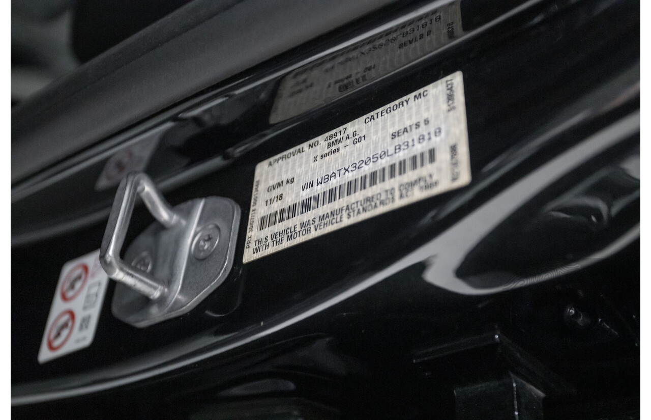 11/2018 BMW X3 xDrive20d M-Sport (4x4) G01 4d Wagon Black Sapphire Metallic Turbo Diesel 2.0L