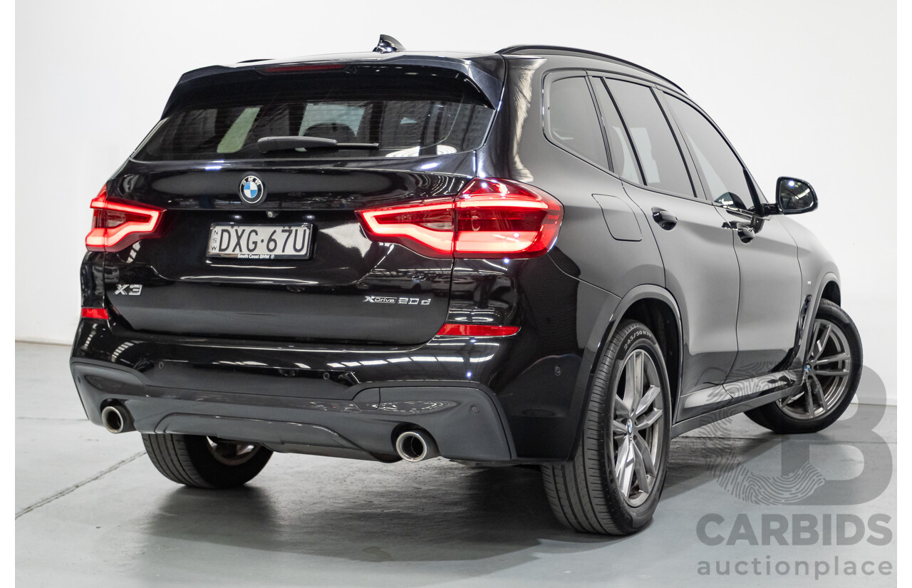 11/2018 BMW X3 xDrive20d M-Sport (4x4) G01 4d Wagon Black Sapphire Metallic Turbo Diesel 2.0L