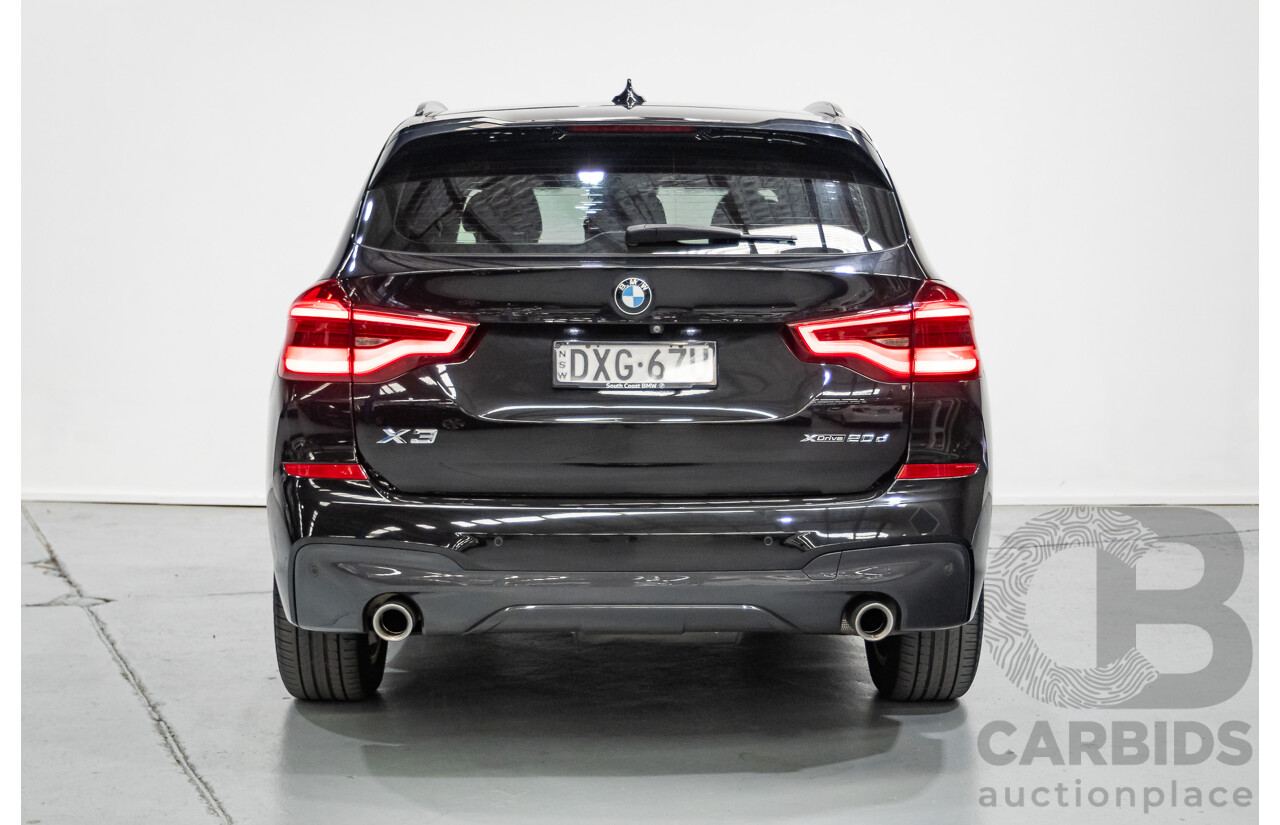 11/2018 BMW X3 xDrive20d M-Sport (4x4) G01 4d Wagon Black Sapphire Metallic Turbo Diesel 2.0L