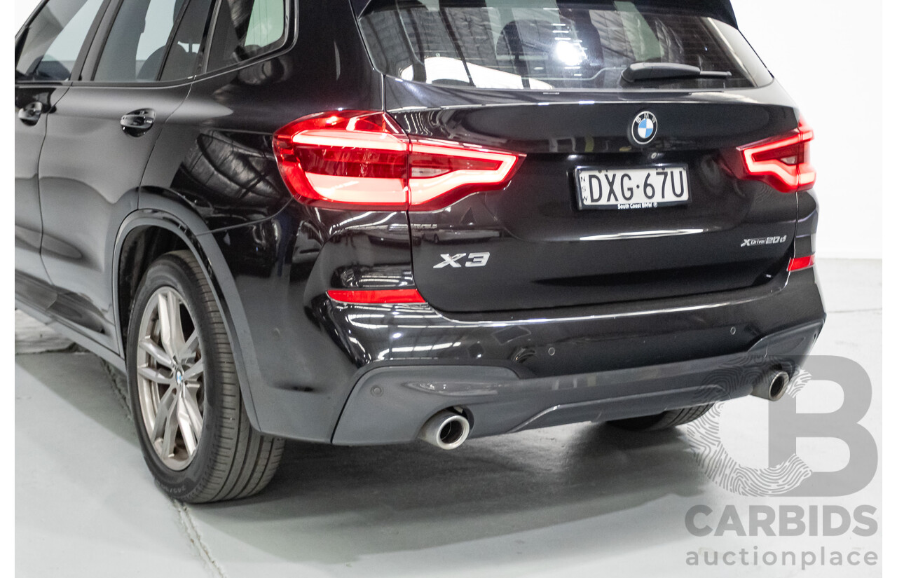 11/2018 BMW X3 xDrive20d M-Sport (4x4) G01 4d Wagon Black Sapphire Metallic Turbo Diesel 2.0L